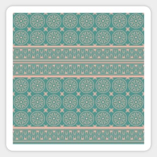 African Ethnic Tribal Blue Green  Faded Pink Sticker